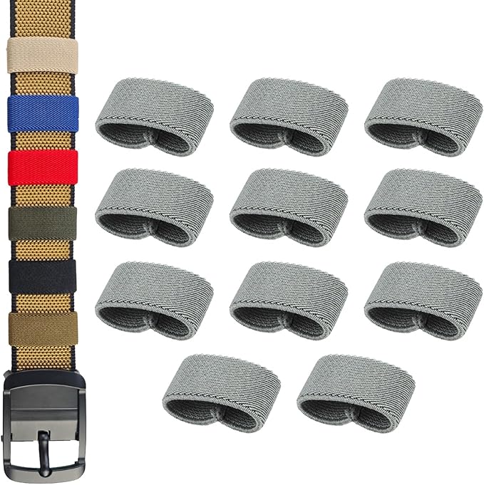 11 Pcs Thickening Elastic Belt Keepers, Nylon Webbing Strap Organizers & Holders for 1.5" to 2" Wide Belts