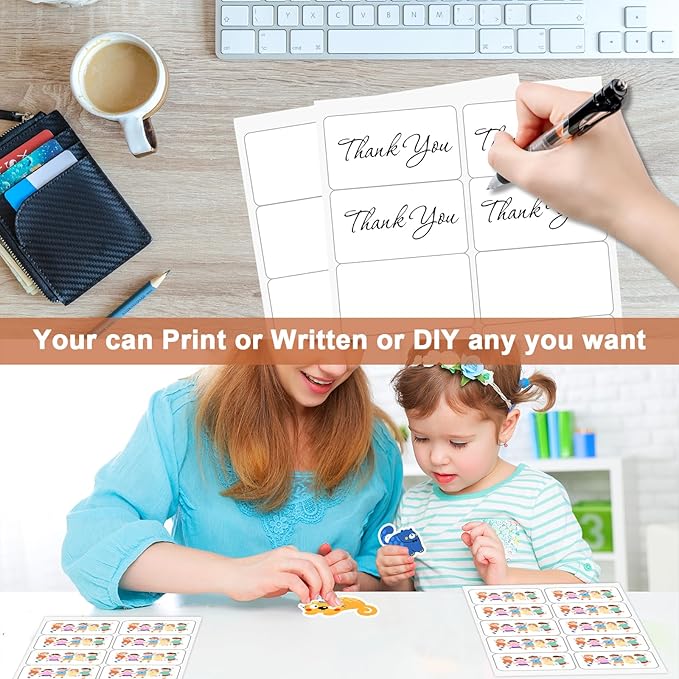 2"x 4" (1000 Sheets) Address Labels Sticker Paper for Laser/Ink Jet Printer, Printable and Writable White Sticker Label- Matte, 10 per Page Label (Total 10000 Labels)