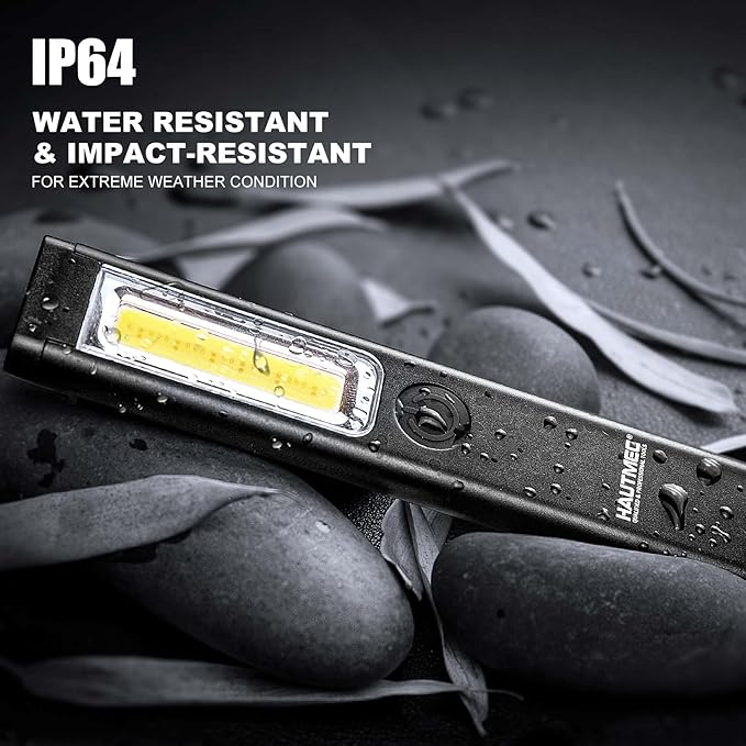 HAUTMEC Pocket EDC Flashlight Rechargeable 200 Lumens Slim Flat Flashlight Magnetic 3 Modes Mini Led Flashlights for Work Light HT0379