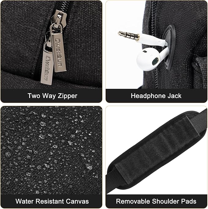 Cwatcun Camera Sling Bag Crossbody Small Camera Case, Lightweight DSLR/SLR/Mirrorless Photography Bag with Tripod Holder and Rain Cover for Canon, Nikon, Sony, Fuji Cameras, Lens Accessories