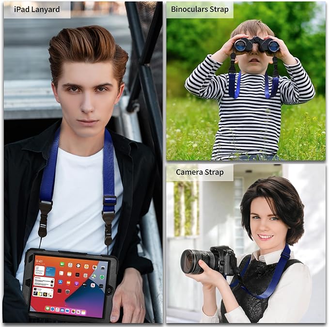 5 Pack Nylon iPad Strap, Adjustable Camera Neck Strap, Comfortable Shoulder Strap for iPad, Cellphone Tablet, Camera, Laptop, Binocular, Luggage Bag(Prussian Blue Universal Neck Lanyard)