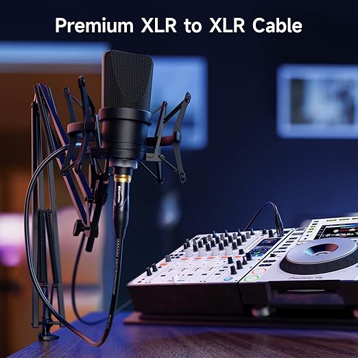 Cable Matters 2-Pack Premium Long XLR to XLR Cables - 50ft, Male to Female Microphone Cable, Oxygen-Free Copper (OFC) Mic Cord, Black