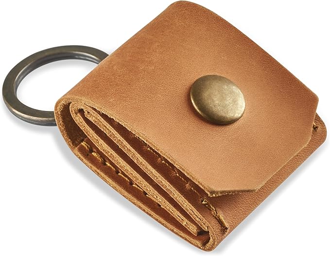 Leather SD Card Holder Keychain, SD Card Case Key Fob, Micro SD Card Holder Organizer, SD Card Storage Case, Memory Card Case Cover, Travel Memory Card Case (Vintage Brown)