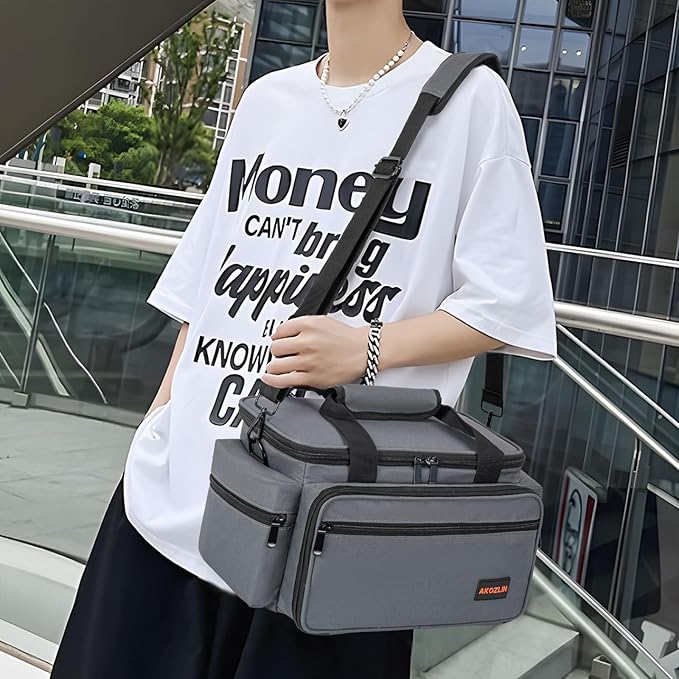 AKOZLIN Cable File Bag with Detachable Dividers for DJ Gear, Sound Instrument Accessories