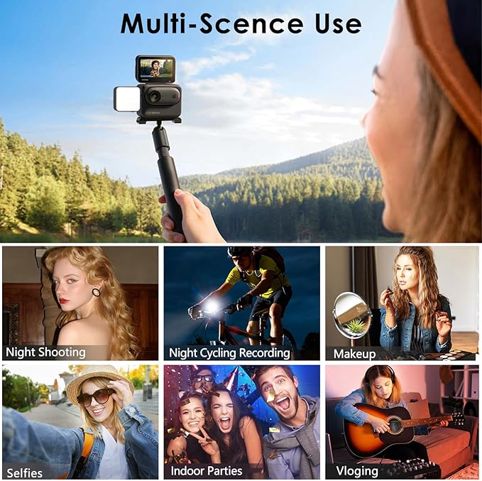 Gift Multiuse Magnetic Mini Vlog Light for DJI Osmo Pocket 3 and Action Camera,3W,300mAh,3 Models 2 Level Brightness Rechargeable LED Fill Light for DJI OSMO,Smartphone, Sony ZV-1 and Selfie Sticks