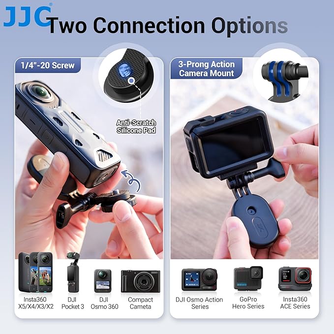 JJC Magnetic Mount Stand for Insta360 X5 X4 Air X4 X3, DJI Osmo Pocket 3 Osmo 360 Action 5 Pro/4/3, Gopro Hero, Insta 360 ACE, Strong Magnet Base Holder with 1/4 Screw, Action Camera Vlog Accessories