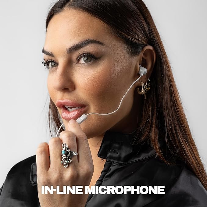 Skullcandy Jib USB-C Wired Earbuds with Noise Isolating Fit, in-Line Microphone Call and Track Control for iPhone Android, Ear Gel Sizes Included for Custom Fit - Bone