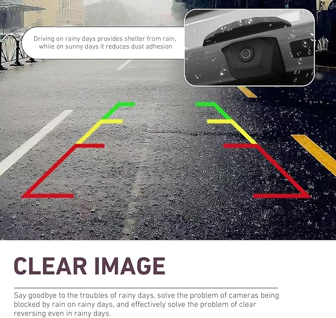 Car Rear View Backup Camera Rain Cover, Soft Silicone Anti-Rain Car Reversing Cameras Protection Cover, Waterproof Auto Backup Camera Rain Shield with Wider Design, for Most Cars(Black)