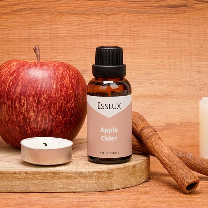 Apple Cider Fragrance Oil - ESSLUX Essential Aromatherapy Scented Oils for Diffuser, Candle Soap Making Scents, Massage, Perfume, Home Fragrance, 30 ml
