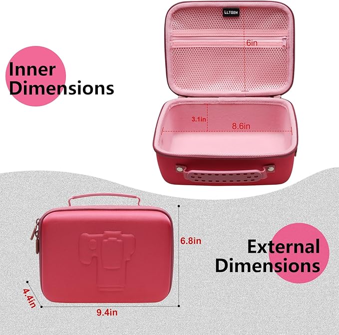 Camera Case Compatible with Canon EOS Rebel T7/R50/R6 Mark II/R100/R50 V/T6/R8/R10/R5 Mark II/RP/R7/5D Mark IV/SL3/R5/T100 DSLR Camera, Len and Tripod with 4 Dividers and Shoulder Strap, Magenta+Pink