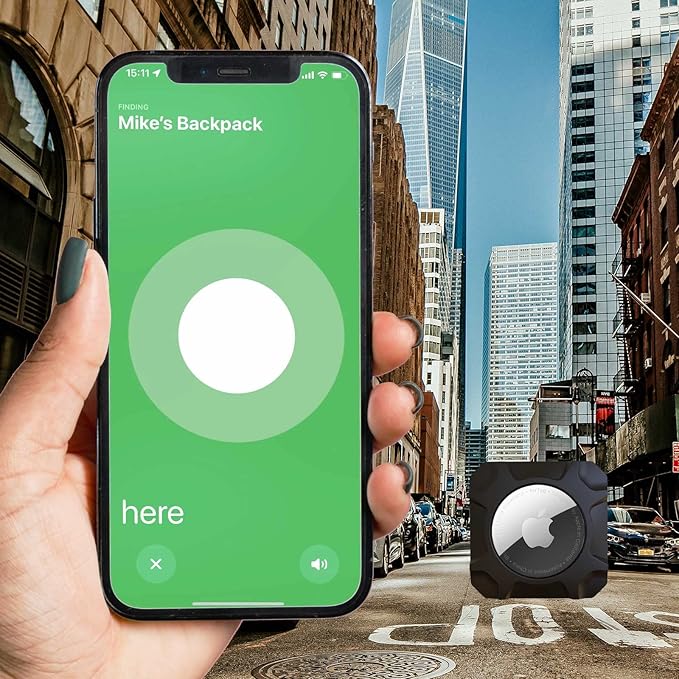 for Airtag Holder Strong Case Stick-On Mount for Airtag Protective Pasteable Accessories Air Tag Case Compatible with Apple AirTag Hidden Protective Location Tracker (1 Pack Black)