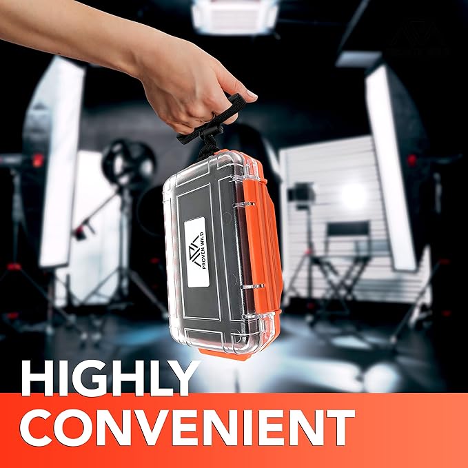 SD Card Holder by Proven Wild | Durable, Waterproof SD Card Case | SD Card Holder Case Holds 35 SD Cards Upright | Standard Memory Card Holder for DSLR & Trail Camera SD Cards, (Orange)