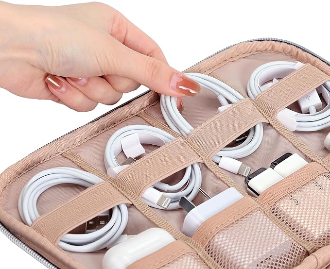 BELALIFE Electronic Organizer, Portable Travel Cable Bag, Tech Storage for Cord, Charger, Phone, Earphone, Hard Drive, USB, SD Card and Other Accessories, Black