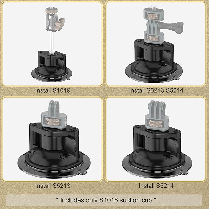 MINIFOCUS Suction Cup Base with 1/4" Female Threaded for Hook, Camera or Phone Mount, Magic Arm, Heavy Duty Suction Cup for Windshields, Smooth Walls, Mirrors, and Other Glossy Surfaces