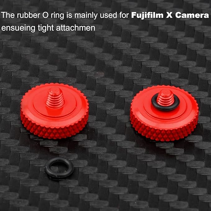 Yullmu Camera Shutter Button 2 Pack (Red & Black) Pure Copper Soft Release 1/4 Inch Thread Compatible with Fuji X-T5 3 4 X100V X-T30 Leica M9 Nikon DF and More Comfortable & Easy to Install