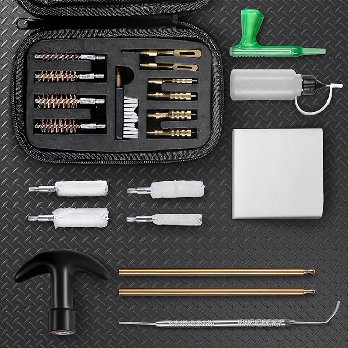Universal Handgun Cleaning Kit for .22 .357/.38/9mm .40 .45 Caliber Pistol Gun Brush Tools Gun Accessories,Gifts for Gun Owners