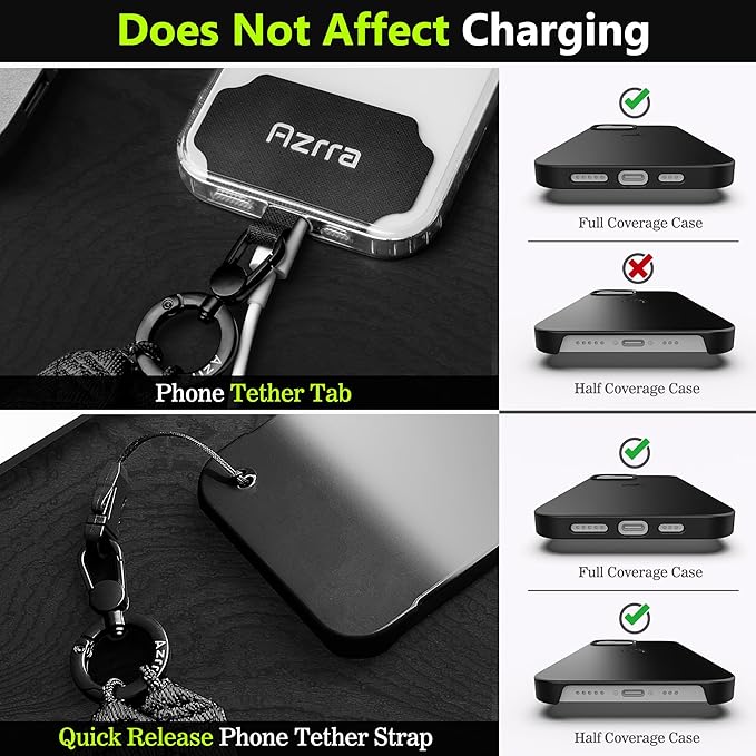 Azrra Adjustable Crossbody Phone Lanyard: Universal Crossbody Phone Strap Adjustable Cell Phone Lanyard for iPhone Samsung