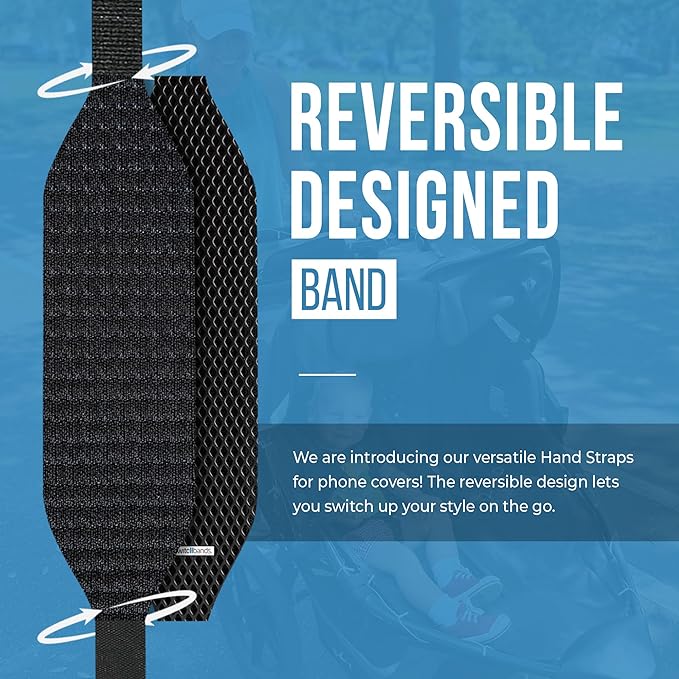 Switchbands Universal Phone Grip Strap – Pack of 2, Customizable Phone Holder for Hand, Wireless Charging Safe Phone Handle Grip, Phone Strap for iPhone, Samsung & Android Cases - Carbon Fiber