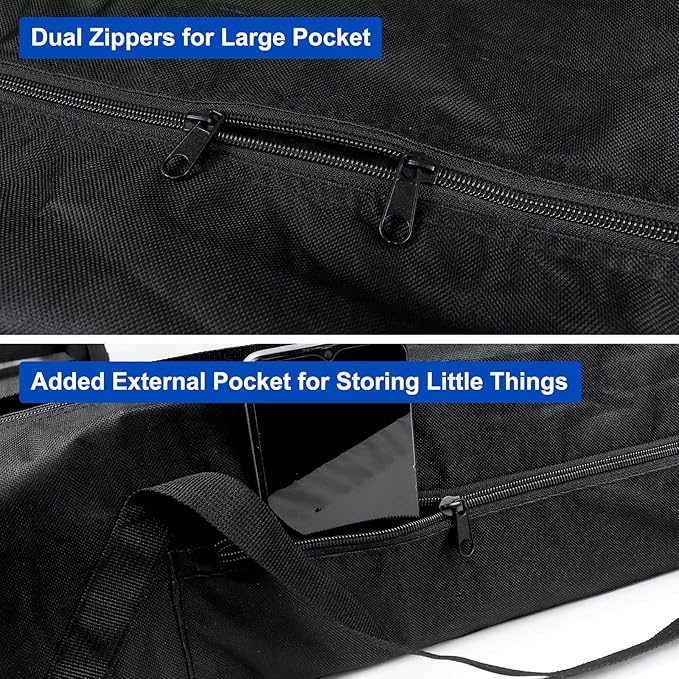 Tripod Carrying Case - 47 Inch 600D Oxford Tripod Bag with Shoulder Straps and Dual Handles Full Zippers for Lights, Cameras, Microphone Stands, Music Stands
