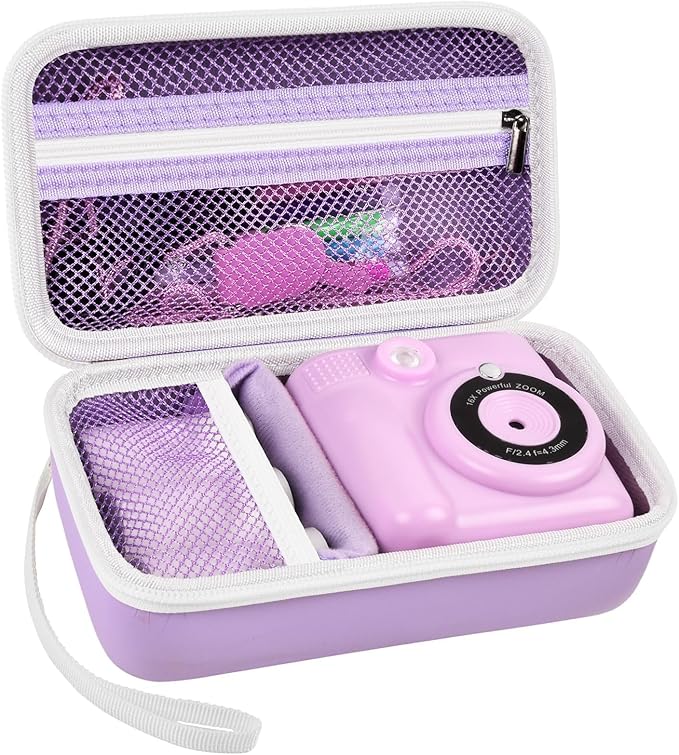 Grapsa Case Compatible with ESOXOFFORE for Dylanto for Anchioo for WEEFUN for GKTZ for Amzelas for Mafiti Instant Print Camera for Kids, Film Camera Storage Holder Organizer Bag (Box Only)- Purple