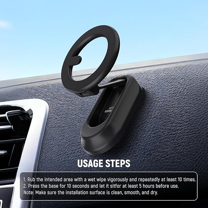 NEEWER Magnetic Phone Holder for Car, Dual Sided Magnet Cell Phone Mount Compatible with MagSafe iPhone, Car Stand Accessories for Dash Windshield Navigation Glass Gym Video Recording, PA118