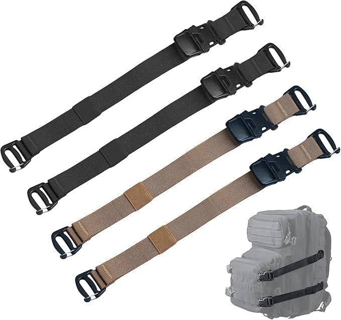 Molle Straps, 4 Pcs Tactical Molle Backpack Straps with Buckles, Adjustable Attachment Webbing Strap to Tie Down Tripod, Backpacks, Other Gear, Molle Accessories for Outdoor Hiking Camping Climbing