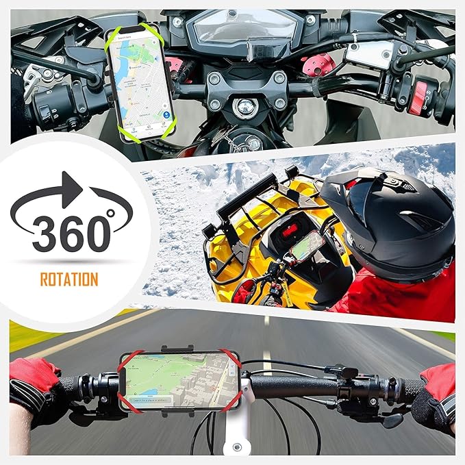 TruActive Premium Bike Phone Mount Holder for Kids and Teens | Universal Cell Phone Mount for 4"-7" Phones | Includes 6 Reusable Color Bands | Tool-Free Handlebar Mount Install for Boys & Girls Bikes