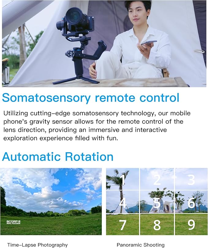 FeiyuTech SCORP 2 Gimbal Stabilizer for DSLR and Mirrorless Camera, Integrated Al Tracking, 3-Axis Camera Stabilizer Fits for Sony Canon Fuji Nikon, 5.5lbs Payload Touch Screen Vertical Shooting