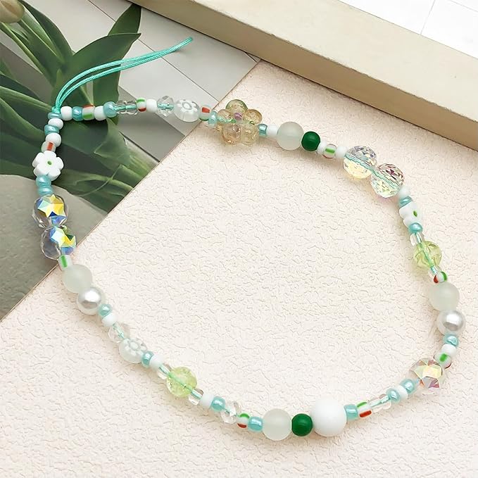 Beaded Camera Wrist Strap Cute Digital Camera Charm Lanyard Phone Chain Keychain Beaded Phone Lanyard Bag Charm