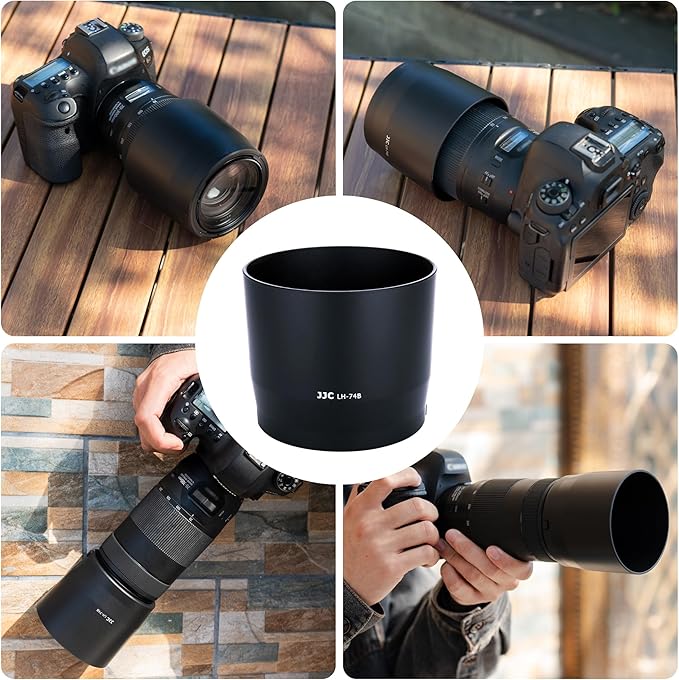 JJC Dedicated Lens Hood Shade Protector for Canon RF 100-400mm F5.6-8 is USM & EF 70-300mm f/4-5.6 is II USM Replaces Canon ET-74B Lens Hood Reversible/Bayonet/with Button to Lock or Release