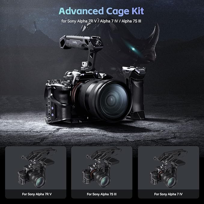 SmallRig A7 IV Cage With Top Handle, Clamp for HDMI Cable and Side Handgrip, Advanced Kit for Sony Alpha 7R V/7 IV/7S III