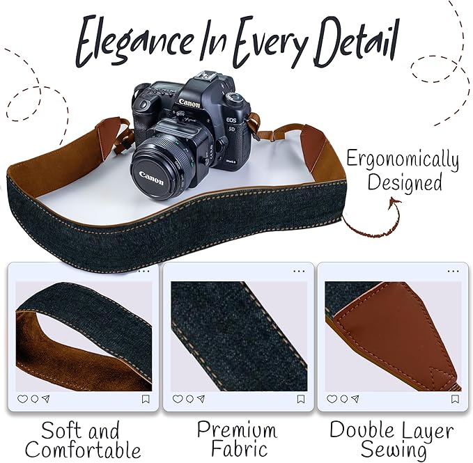 Art Tribute Camera Strap for All DSLR and Mirrorless Cameras. Photographers Strap Neck, Shoulder & Crossbody Camera Strap