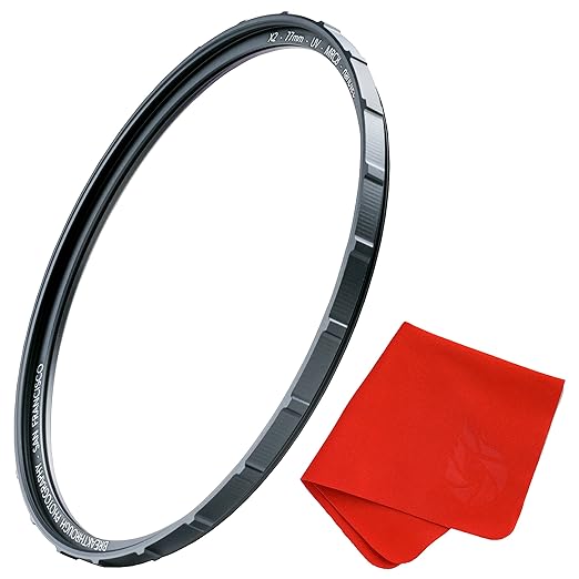 52mm X2 UV Filter for Camera Lenses - UV Protection Photography Filter with Lens Cloth - MRC8, Nanotec Coatings, Ultra-Slim, Traction Frame, Weather-Sealed by Breakthrough Photography