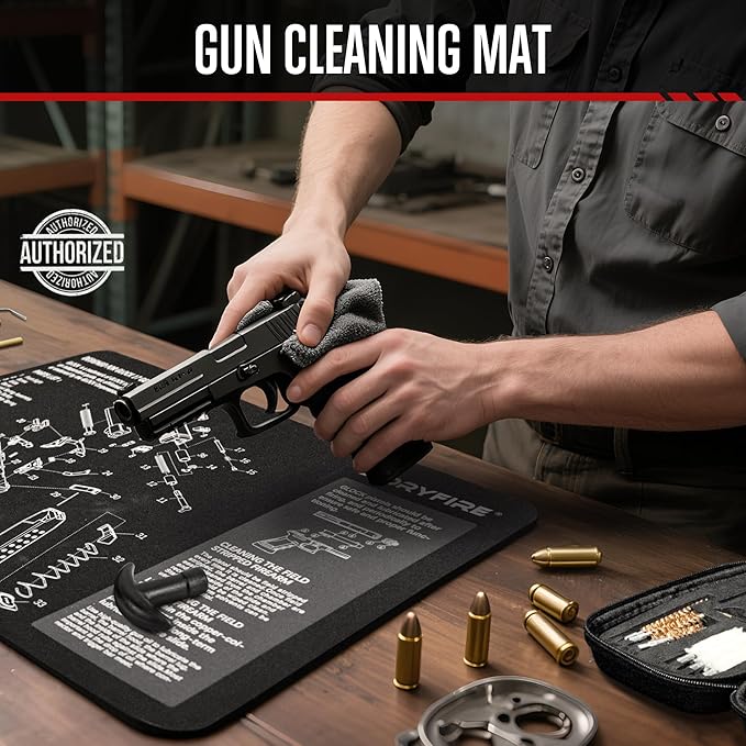 GLORYFIRE Gun Cleaning Kit Fits .22 .357/9mm .38 .40 .45 Cal Universal Handguns & Pistols Compact Carrying Case for Portability Multiple Styles with Brass or Plastic Jags & Tips for Shooting and Range