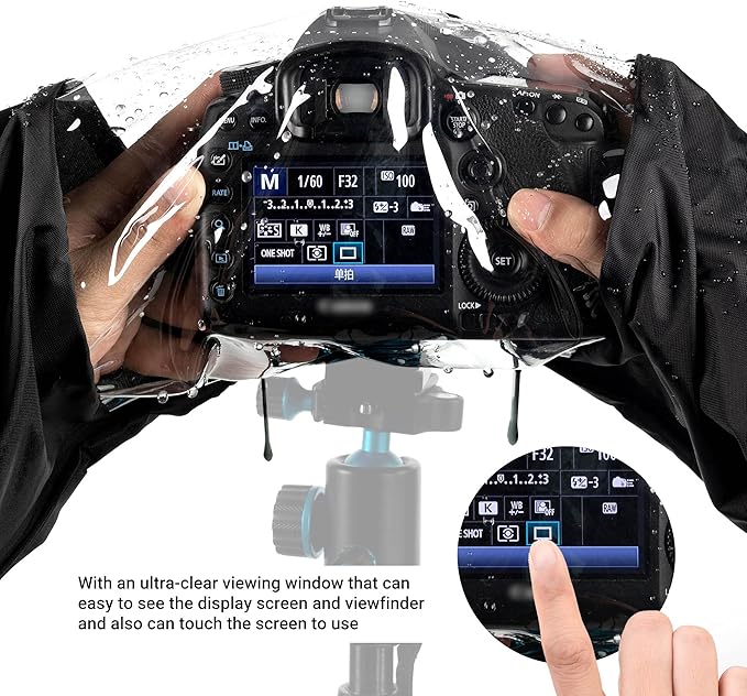 Professional Waterproof Camera Rain Cover for Canon for Nikon for Sony for Fujifilm and More DSLR Mirrorless Cameras with Lens, Camera Accessories for Photography
