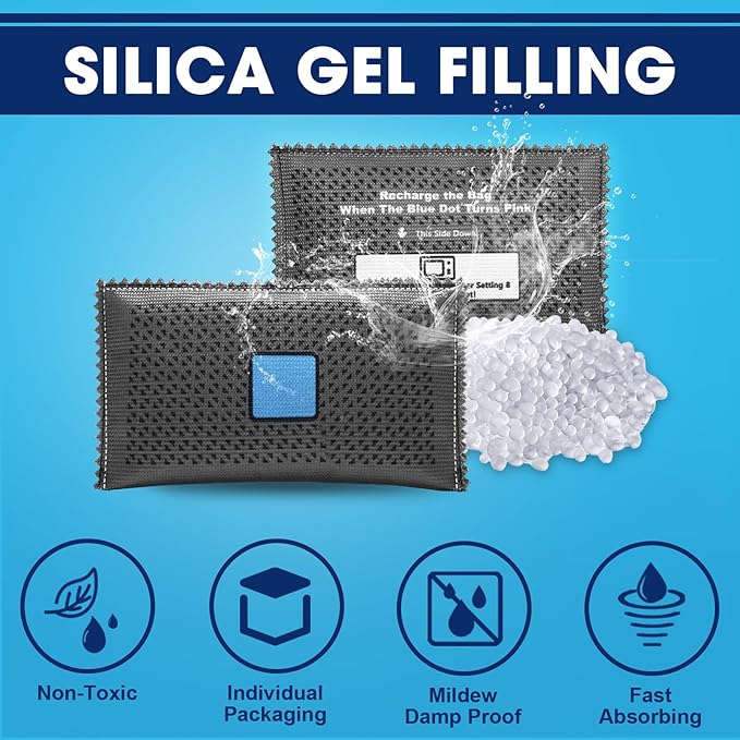 Timgle 20 Pcs 200g Rechargeable Desiccant Packs for Storage Silica Gel Packets Dry Moisture Absorbers Bags Reusable Desiccant Car Dehumidifiers Bag for Closet Home Car Moisture Absorbing