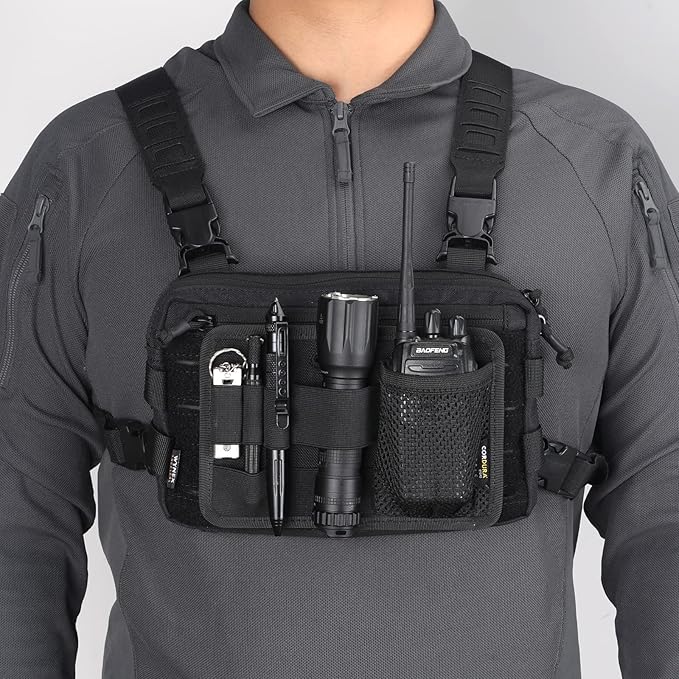 LIVANS Tactical Bag Insert Panel Organizer, Utility Admin Panel Hook and Loop Modular Organizer with Hook Fasteners for Packs Backpack or Messenger Bags