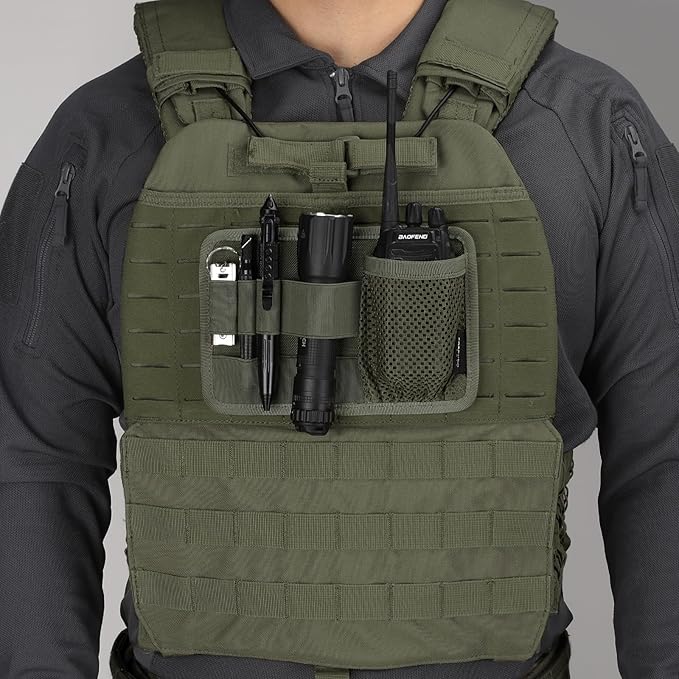LIVANS Tactical Bag Insert Panel Organizer, Utility Admin Panel Hook and Loop Modular Organizer with Hook Fasteners for Packs Backpack or Messenger Bags