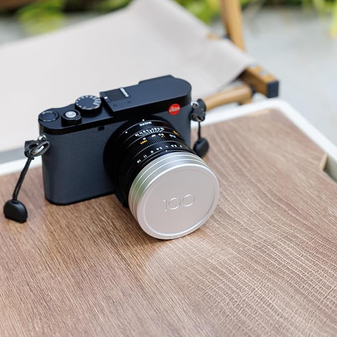 Metal Lens Cap Cover Protector for Leica Q3 43 Q3 Q Q-P QP Camera,Microfiber Fabric Interior Anti-Scratch Dustproof Protective Lens Cap for Q3 43 Q, Limited Edition for Leica 100th Anniversary -Silver