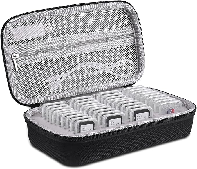 Stukcaze Memory Card Case - Water-Resistant & Anti-Shock 36 Slot Holder, 27 Micro SD & 9 SD/SDHC/SDXC Cards Organizer for Camera