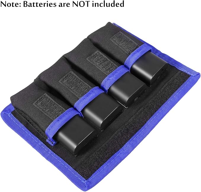 Meking DSLR Camera Battery Holder/Pouch/Case/Bag (4 Pocket) for AA Battery, Canon LP-E6 LP-E8 LP-E10 LP-E12 Battery, Nikon EN-EL14 EN-EL15 Battery, Sony NP-FW50 NP-F550 NP-FM500H Battery( 2Pcs )