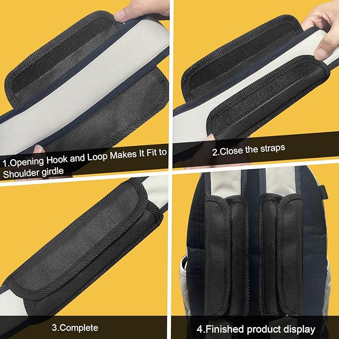 MoMbod 2Pcs Shoulder Strap Pad Universal Shoulder Relief Pad Black Decompression Air Cushions for Laptop Bag, Guitar, Safety Belt, Camera, Tactical Bag Strap (Black)