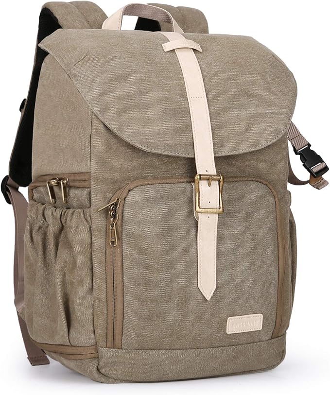 BAGSMART Camera Backpack, DSLR SLR Waterproof Camera Bag with 15 Inch Laptop Compartment & Tripod Holder & Rain Cover, Green