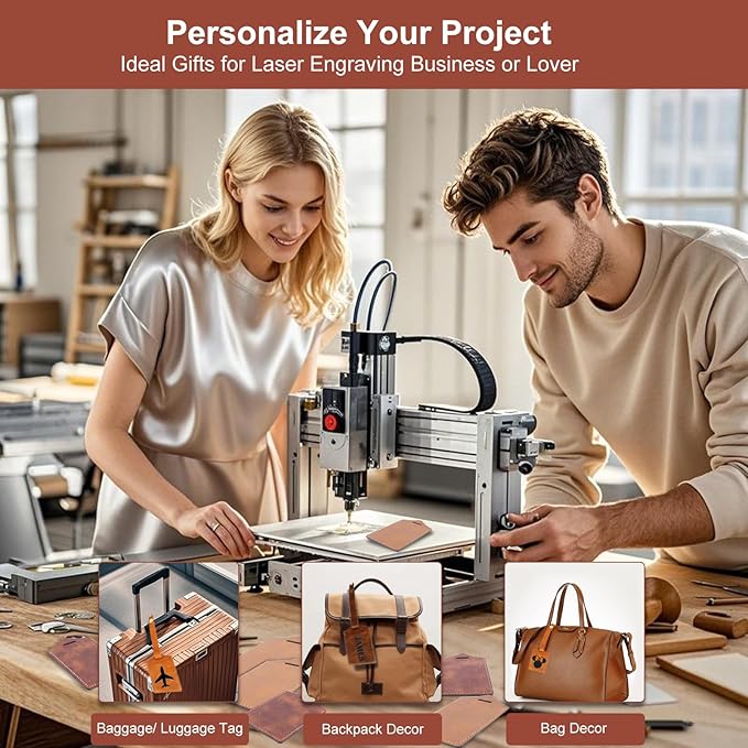 Laser Engraving Brown Luggage Tags Material - 20 Sets Ideal Laserable Engravable Faux PU Leather Gifts - Lasable Leatherette Name ID with Flap Cover for Suitcases Bag Backpack During Trip