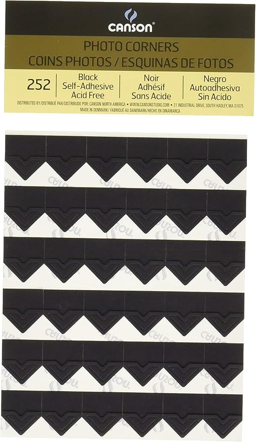 Canson Self-Adhesive Photo Corners Black (Pack Of 252)