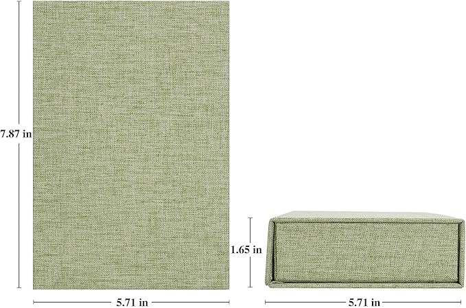 Yopih 5x7 Linen Photo Storage Box - Ideal for Preserving and Organizing Your Precious Photos, Certificates, Scrapbooking Supplies, Keepsakes, and Jewelry Grassgreen
