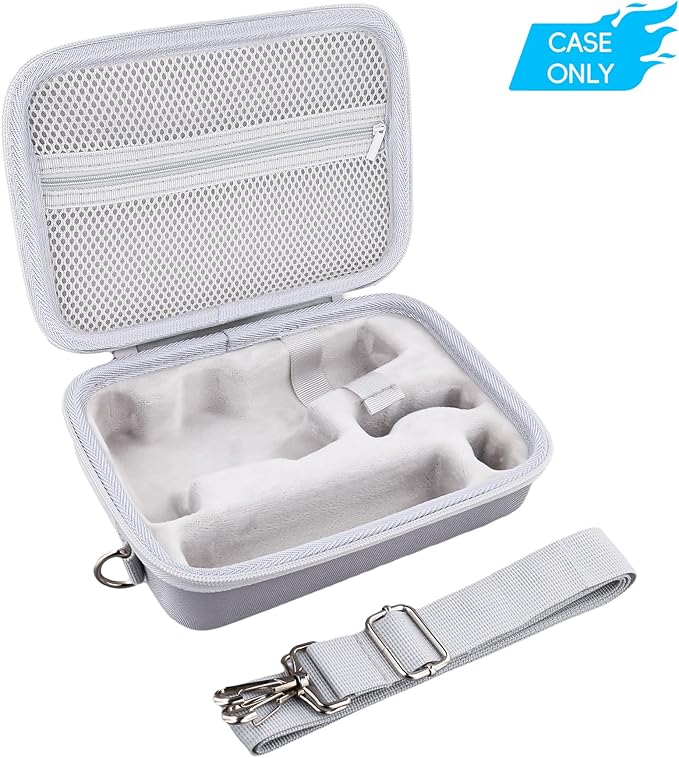 co2CREA Osmo Mobile 8/7P/7 Gimbal Stabilizer Hard Case - Waterproof Travel Storage Box with Custom Foam Insert & Mesh Pocket for DJI OM Mobile 7P Smartphone Gimbal, Accessories, Cables (White Case)