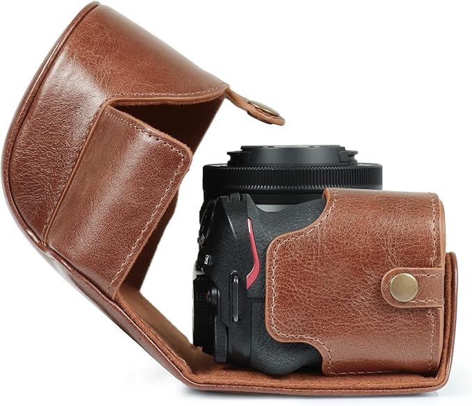 MegaGear Ever Ready Genuine Leather Camera Case Compatible with Nikon Z30 (16-50mm) (Brown)