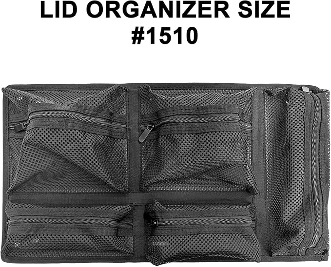 LAFENLIN UPGRADED Lid Organizer for Pelican 1510 Case, 5 Thick Mesh Pockets Storage Organizer, Fits Camera Cases, Diving Dry Boxes, Hard Cases & Toolboxes, Includes Screws & Hook and Loop, Durable