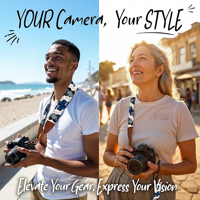 Art Tribute Camera Strap for All DSLR and Mirrorless Cameras. Photographers Strap Neck, Shoulder & Crossbody Camera Strap
